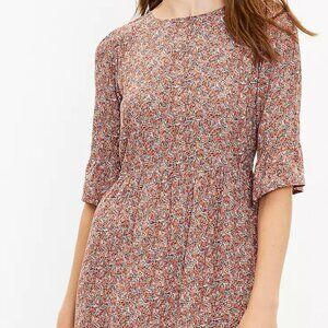 Ann Taylor LOFT Peasant Dress Fit & Flare Ruffles Sz 10